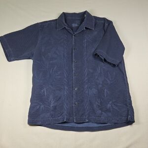 Silk Tommy Bahama Dark Blue Short Sleeve Shirt